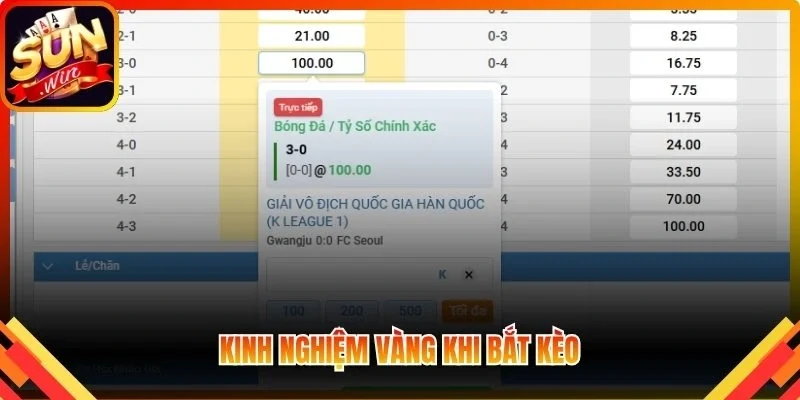 Kinh nghiệm vàng khi bắt kèo
