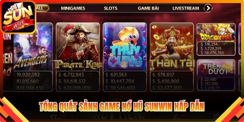 Tổng quát sảnh game Nổ Hũ Sunwin hấp dẫn