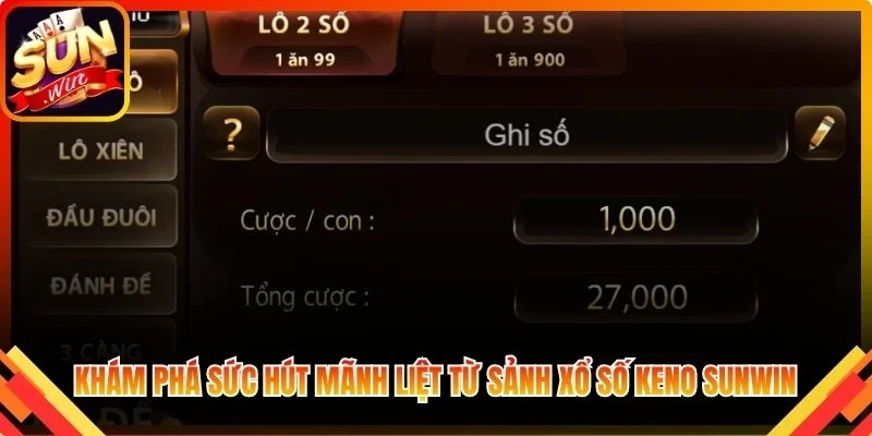 Khám phá sức hút mãnh liệt từ sảnh xổ số Keno Sunwin