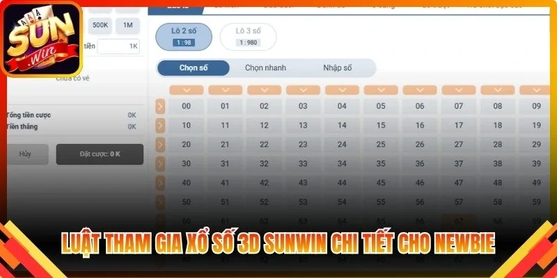 Luật tham gia xổ số 3D Sunwin chi tiết cho newbie tham khảo